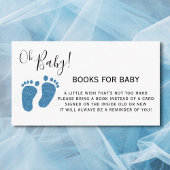 Blue Glitzer Baby Feet Bücher für Babydusche Begleitkarte