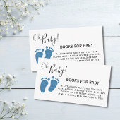 Blue Glitzer Baby Feet Bücher für Babydusche Begleitkarte