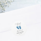 Blue Glitzer Baby Feet Runder Aufkleber