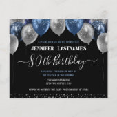 Blue Glitzer Balloons 80. Geburtstagsparty (Vorderseite)