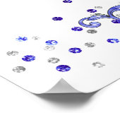 Blue Glitzer, Bat Mitzvah, Custom, Anmelden Poster (Ecke)