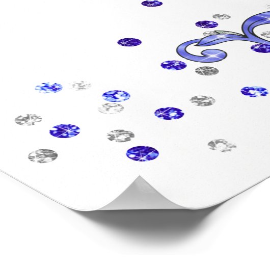 Blue Glitzer, Bat Mitzvah, Custom, Anmelden Poster (Ecke)