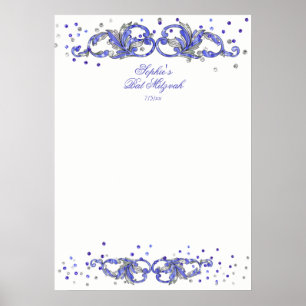 Blue Glitzer, Bat Mitzvah, Custom, Anmelden Poster