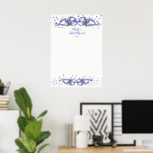 Blue Glitzer, Bat Mitzvah, Custom, Anmelden Poster (Heimbüro)