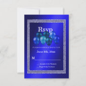 Blue Glitzer & Birthday Balloons RSVP Card Karte (Vorderseite)