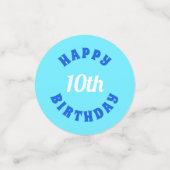 Blue Glitzer Birthday Confetti Konfetti (Klein Vorderseite)