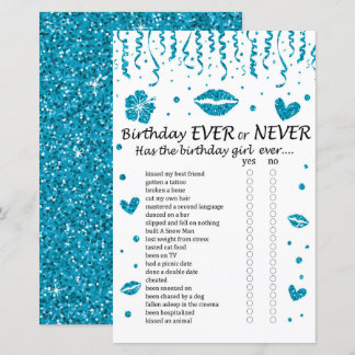 Blue Glitzer Birthday Ever oder Niemals Game