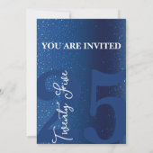 Blue Glitzer Birthday Sparkling Glam Party Einladung (Rückseite)