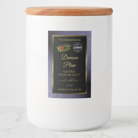 Blue Glitzer Black Gold Product Label Ladybug Logo Lebensmitteletikett (Vorderseite)