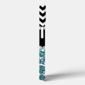 BLUE GLITZER BLACK ZICKZACK MIT MONOGRAMM Case-Mate iPhone HÜLLE (Rückseite / Rechts)