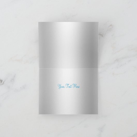 Blue Glitzer & Bow Dankeschön Karte (Innenseite)