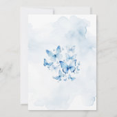 Blue Glitzer Butterfly Baby Dusche Einladung (Rückseite)
