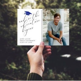 Blue Glitzer Cap Quotes Foto Moderner Abschluss Ankündigung