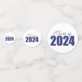 Blue Glitzer Class 2024 Konfetti (Vorderseiten)