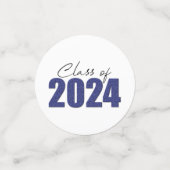 Blue Glitzer Class 2024 Konfetti (Klein Vorderseite)