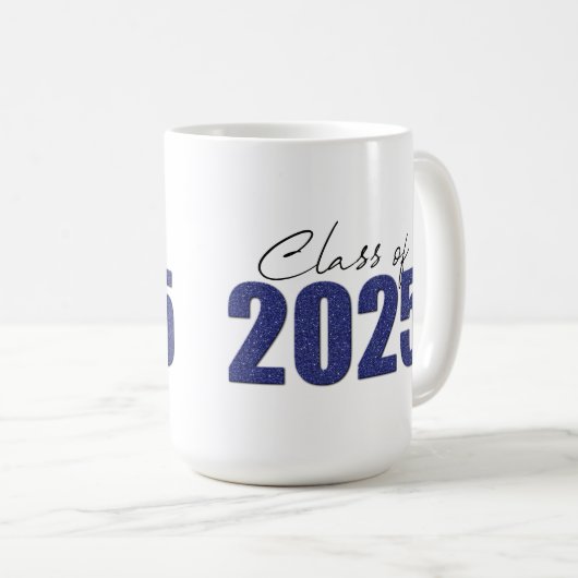 Blue Glitzer Class 2025 Kaffeetasse (VorderseiteRechts)