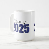 Blue Glitzer Class 2025 Kaffeetasse (Vorderseite Links)