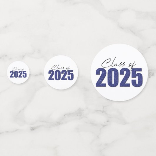 Blue Glitzer Class 2025 Konfetti (Vorderseiten)