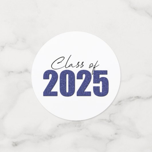Blue Glitzer Class 2025 Konfetti (Klein Vorderseite)