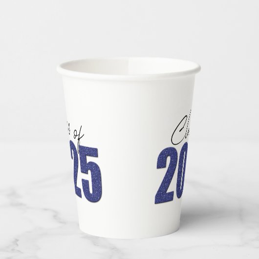 Blue Glitzer Class 2025 Pappbecher (Links)