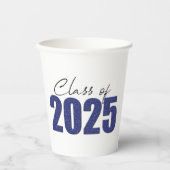 Blue Glitzer Class 2025 Pappbecher (Vorderseite)