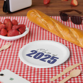 Blue Glitzer Class 2025 Pappteller