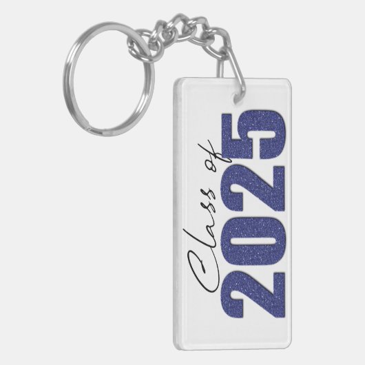 Blue Glitzer Class 2025 Schlüsselanhänger (Vorderseite links)
