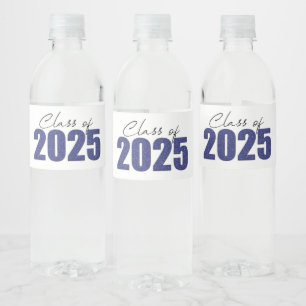 Blue Glitzer Class 2025 Wasserflaschenetikett