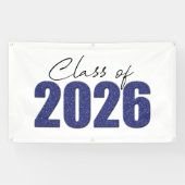 Blue Glitzer Class 2026 Banner (Horizontal)