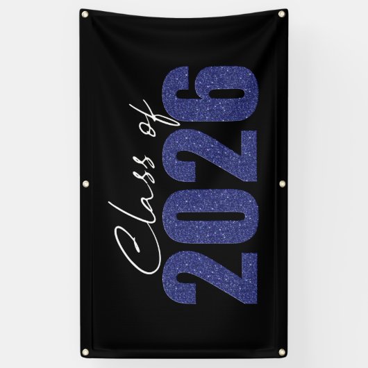 Blue Glitzer Class 2026 Banner (Vertikal)