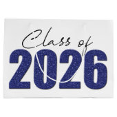 Blue Glitzer Class 2026 Große Geschenktüte (Rückseite)