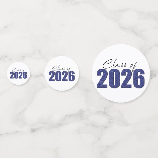 Blue Glitzer Class 2026 Konfetti (Vorderseiten)