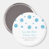 Blue Glitzer Confetti Speichern Sie das Datumsfens Magnet (Vorderseite/Rückseite)