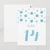 Blue Glitzer Confetti Tischnummer Postkarte (Vorne/Hinten)