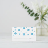 Blue Glitzer Confetti Wedding Platzkarten (Stehend Vorderseite)