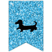Blue Glitzer Dackel Bunting Party Banner (Zweite Fahne)