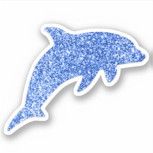 Blue Glitzer Dolphin Aufkleber (Vorderseite)