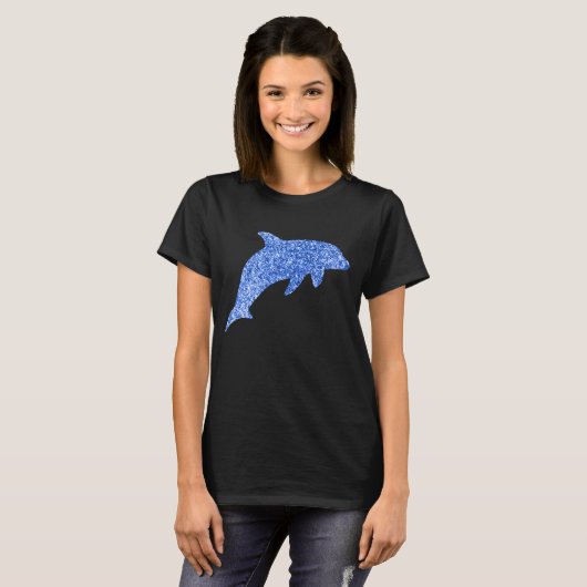 Blue Glitzer Dolphin T-Shirt (Vorne ganz)