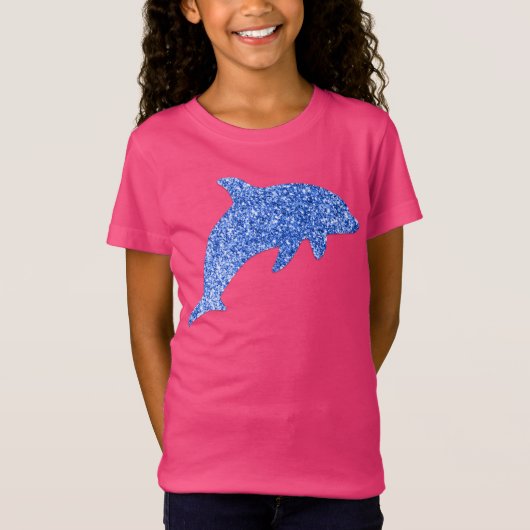 Blue Glitzer Dolphin T-Shirt (Vorderseite)