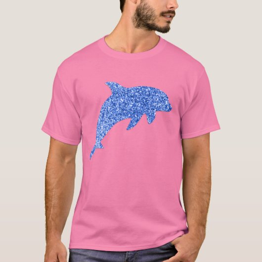Blue Glitzer Dolphin T-Shirt (Vorderseite)