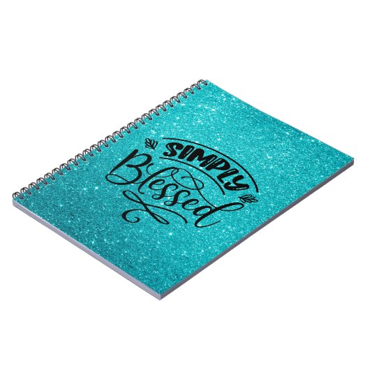 Blue Glitzer | Einfach gesegnetes Notebook Notizblock (Linke Seite)