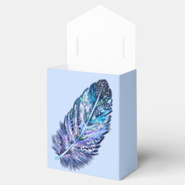 Blue Glitzer Feather Geschenkboxen Geschenkschachtel