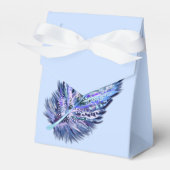 Blue Glitzer Feather Geschenkboxen Geschenkschachtel (Vorderseite)