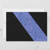 Blue Glitzer Foto Frame Abschluss Einladung (Rückseite)