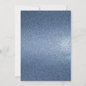 Blue Glitzer Foto Save the Date (Rückseite)