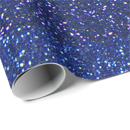 Blue Glitzer Geschenkpapier (Rolleneckpunkt)