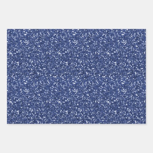 Blue Glitzer Geschenkpapier Set (Vorderseite)