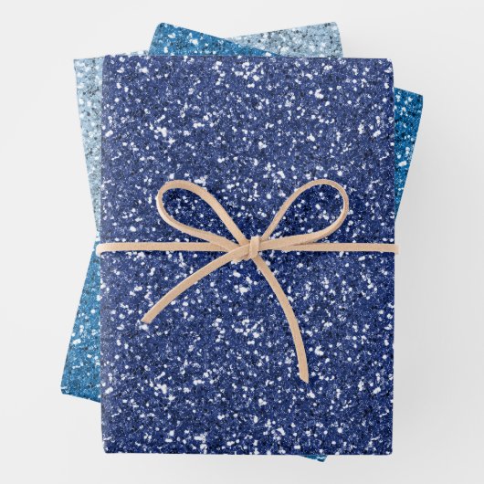 Blue Glitzer Geschenkpapier Set (Beispiel)