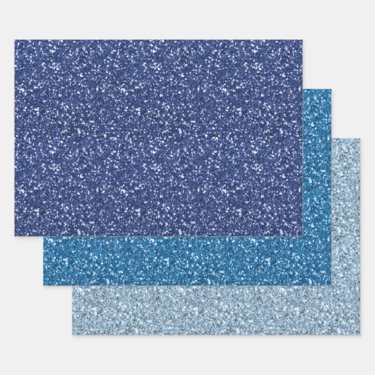 Blue Glitzer Geschenkpapier Set (Set)