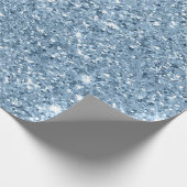 Blue Glitzer Glam Bling Trend Stilvolles Geschenk  Geschenkpapier (Ecke)